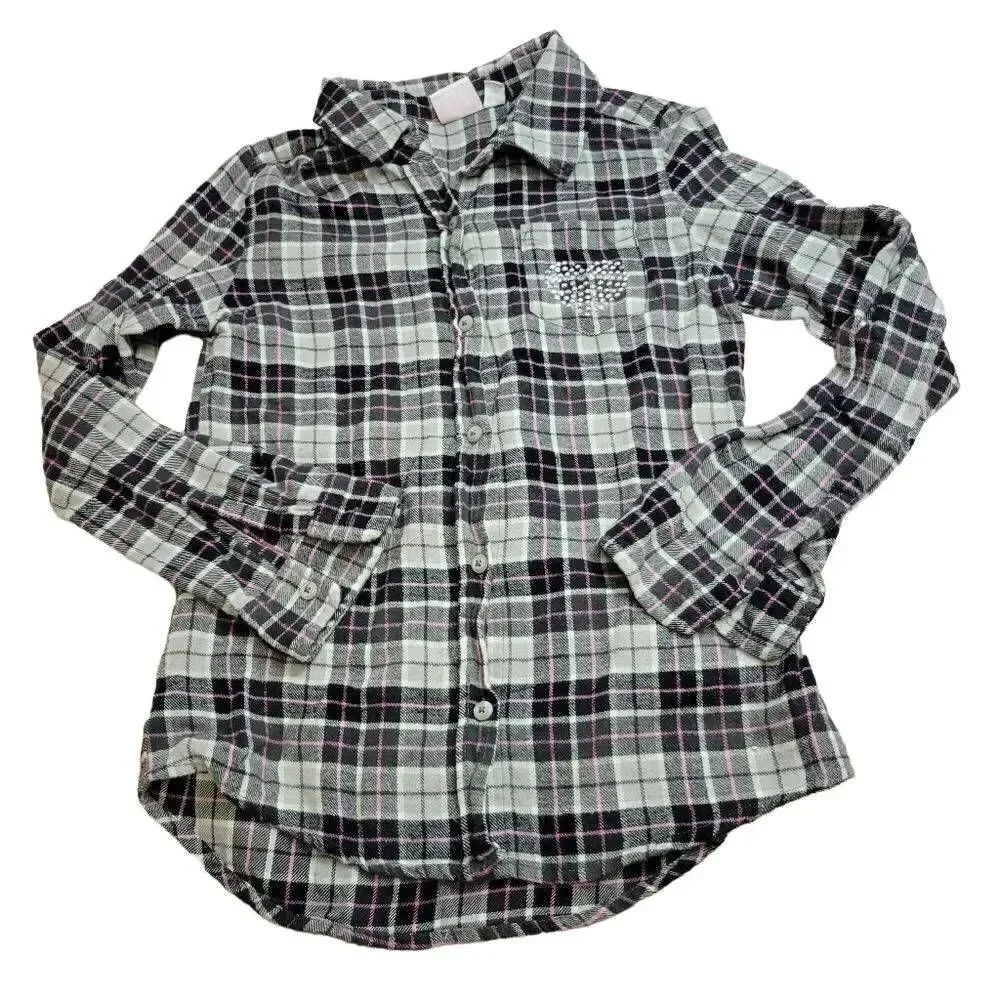 Children's Place flannel plaid shirt L10/12